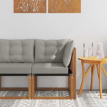 vidaXL Buiten Hoek Sofa Massief acaciahout en Textilene Stof, Verzenden, Nieuw