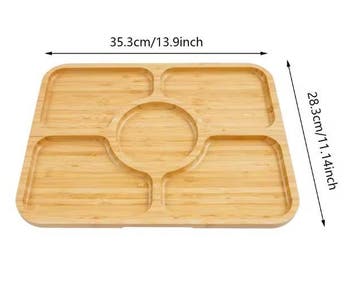 Set van 2 Charcuterie Planken met Deksel – 5 Vakken Snackpla, Verzenden
