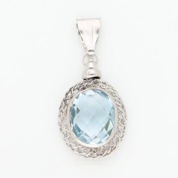 Zonder minimumprijs - Hanger - 18 karaat Witgoud - spinel