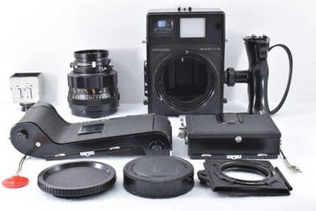Mamiya Universal Press + Mamiya-Sekor P 4.7/127mm + Handle +, Nieuw
