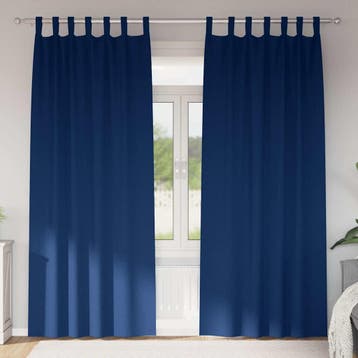 vidaXL Zwart-out Gordijnen met Ringen 2 st Donkerblauw 260 x, Verzenden, Nieuw, Blauw