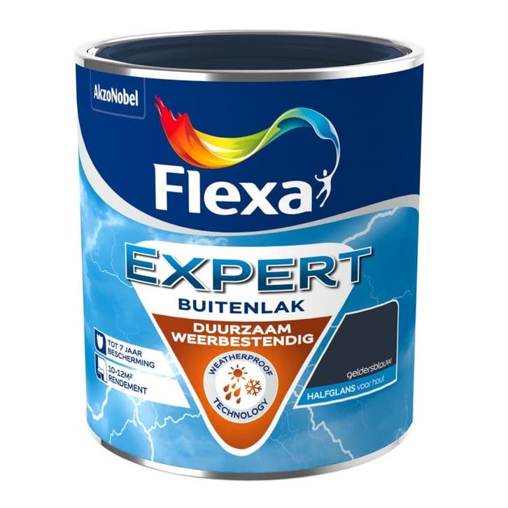 4 blik 750 ml - Sikkens Flexa Expert Buitenlak Halfglans..., Doe-het-zelf en Verbouw, Verf, Beits en Lak, Lak, Wit, Nieuw, Ophalen of Verzenden