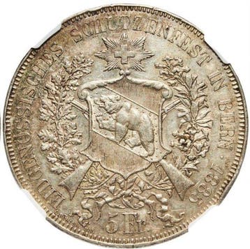 Zwitserland, Bern Bern Schützenmedaille 1885, NGC AU