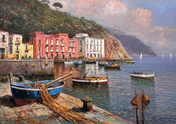 Pasquale Vuotto (1958) - Marina di riva fiorita Posillipo