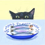 Isabelle Brent - “Gourmet Cat”. Gesigneerd in de plaat. (40