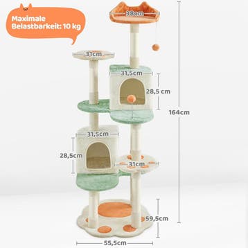 2dekans | Yaheetech Krabpaal met pootdesign en kattenhuisjes, Dieren en Toebehoren, Ophalen of Verzenden, Zo goed als nieuw