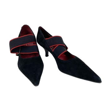 Pedro Miralles - Suède pumps - Zwart/rood - Maat 42, Kleding | Dames, Schoenen, Nieuw