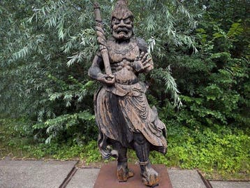 Monumentale Ni  tempelwachter - Hout - Japan - Meiji, Antiek en Kunst