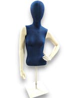 TORSO DAME 1/2 MET ARMEN BLAUW MATERIAAL CR14-1112