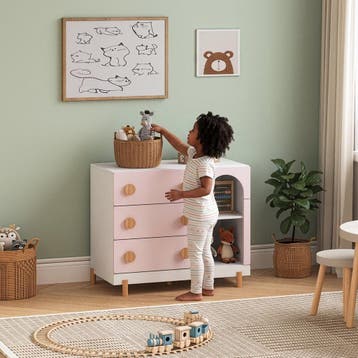 Kindercommode Vaarentaa met 3 lades 2 open vakken 79x41x66 c, Verzenden, Nieuw