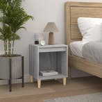 vidaXL Nachtkastje 40x35x50 cm grijs sonoma eikenkleurig, Huis en Inrichting, Slaapkamer | Nachtkastjes, Minder dan 45 cm, Verzenden