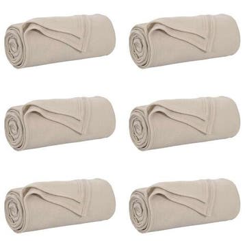 Luxe fleece plaid beige 6st | 40% Korting, Ophalen of Verzenden, Zo goed als nieuw
