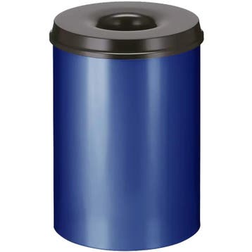 Afvalbak | Metaal | Blauw/Zwart | 30L | Open | Vlamdovend |, Verzenden, Nieuw in verpakking