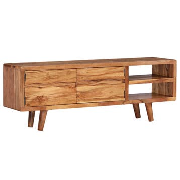 vidaXL Tv-meubel met bewerkte deuren 117x30x40 cm massief, Minder dan 50 cm, Verzenden, 100 tot 150 cm, Nieuw