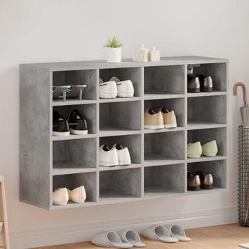vidaXL Schoenenkast 103 x 30 x 67 cm Bewerkt hout Betongrijs, Verzenden, Nieuw