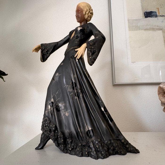 Georges Gori - Beeld, Dansende dame - 46 cm - Brons, Antiek en Kunst, Kunst | Designobjecten