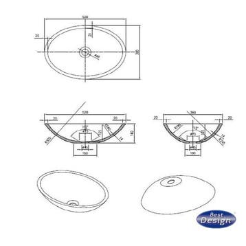 Waskom Best Design Just Solid 52x38x14cm Solid Surface Army, Ophalen of Verzenden, Nieuw