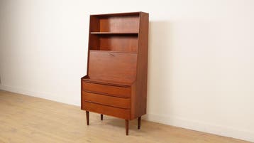 Vintage Deense boekenkast | Secretaire | Teak | 1960s, Huis en Inrichting, Kasten | Wandmeubels, Ophalen of Verzenden, Nieuw