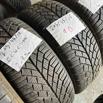2 x Continental Winter TS830 205-55-16 Winterbanden 8,5mm, Gebruikt, 16 inch, Band(en), Personenwagen