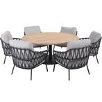 Saba Calpi low dining tuinset 7 delig 160 cm rond 4 Seasons, Ophalen of Verzenden, Nieuw