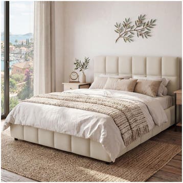 Bedset met gestoffeerd bed en matras, Verzenden, Nieuw