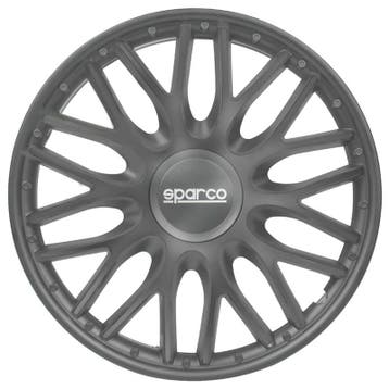 4-Delige Sparco Wieldoppen  Roma 14-inch grijs, Verzenden, Nieuw