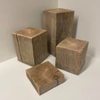 Handgemaakte winddroog eiken sokkels / zuilen – 15x15 cm, Verzenden, Nieuw