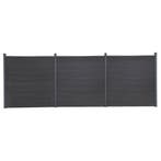 vidaXL Schuttingpaneelset 526x186 cm HKC grijs, Verzenden, Nieuw, Kunststof, 1 tot 2 meter