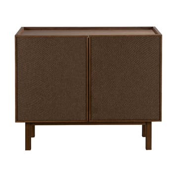 *WOONWINKEL* Kastje Walnoot Met Stoffen Deuren 90 Cm, Verzenden, Nieuw