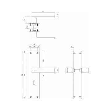 Intersteel Deurkruk Amsterdam op schild sleutelgat 56mm -, Verzenden, Nieuw