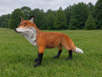Beeld, life like running fox - 30 cm - polyresin, Antiek en Kunst