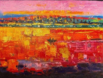 Nguyn Tùng Long - Derniers feux sur leau 60 80 cm