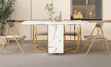 Opvouwbare Eettafel met Klapstoelen – Verrijdbaar Design, Verzenden, Nieuw