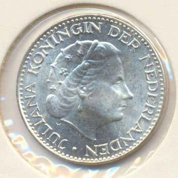 100 zilveren Juliana guldens, 1 gulden, Koningin Juliana, Zilver, Ophalen of Verzenden