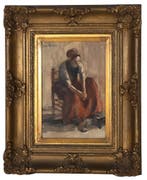 Suze Robertson (1856-1922), Opwarmen bij het stoofje, Antiek en Kunst, Kunst | Schilderijen | Klassiek