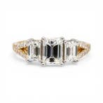 Ring - 18 karaat Geel goud, Witgoud - 1.83ct. tw. Diamant, Sieraden, Tassen en Uiterlijk, Ringen, Nieuw