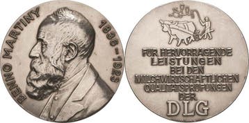 Große verzilverte brons medaille ohne Jahr Gartenbau en L.., Verzenden