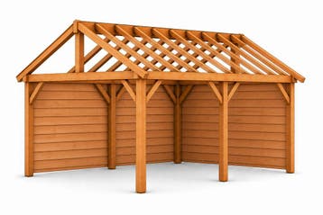 Douglas overkapping 3,5 × 5 met zadeldak en douglas planken, Ophalen, Nieuw