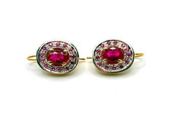 Zonder minimumprijs - Cocktail oorbellen - 9 kt. Geel goud,, Sieraden, Tassen en Uiterlijk