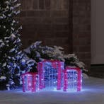 vidaXL Decoratie voor Geschenkdoos 3 pcs Blauw 20 x 20 x 21, Verzenden, Nieuw