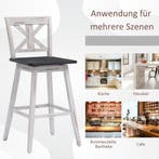 2dekans | Coast Bar Stool 2 Set Vintage Bar -stoelen met 360, Huis en Inrichting, Ophalen of Verzenden, Zo goed als nieuw, Wit