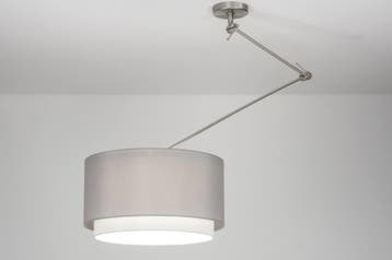 Rietveld Hanglampen - Grijs - Staal, Stof, Verzenden, Nieuw