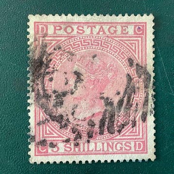 Groot-Brittannië 1867 - 5 Schilling Queen Victoria op wit, Gestempeld
