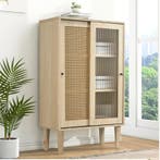 Eiken Sideboard met Schuifdeuren – Kast met 6 Vakken 60×40×1, Verzenden, Nieuw