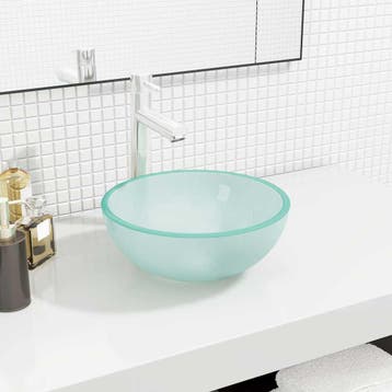 vidaXL Wasbak 30x12 cm gehard glas mat, Verzenden, Nieuw