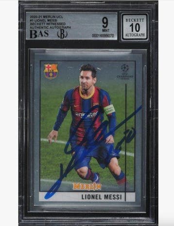 2020 Topps Merlin UEFA Lionel Messi #1 - Autograph - Hand, Nieuw