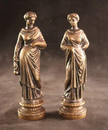 Paar antieke beelden - sculptuur, Klassieke oudheid figuren, Antiek en Kunst, Antiek | Keramiek en Aardewerk