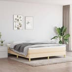 vidaXL Boxspring bed stof crèmekleurig 160x200 cm, Verzenden, Stof, 160 cm, Nieuw