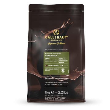 Callebaut Chocolade Callets Puur Venezuela (72%) 1kg, Verzenden, Nieuw