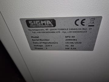 Sigma SPZ40 pizzaspinner dough press ONLINE VEILING, Gebruikt, Overige typen